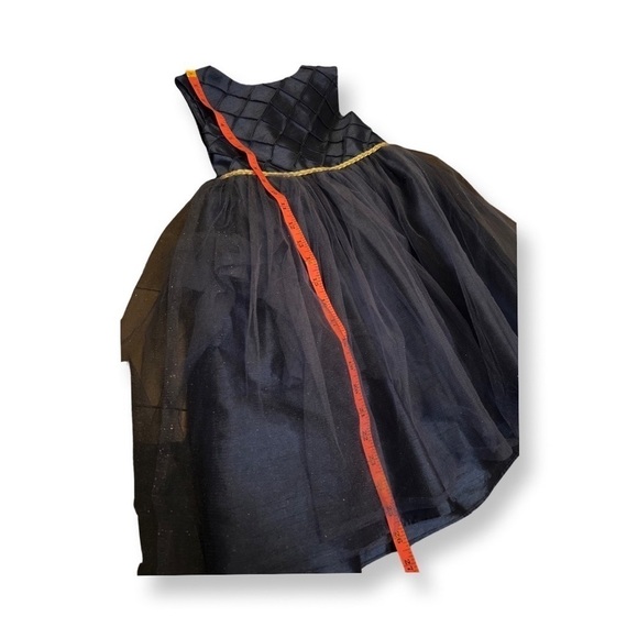 Marmellata dress blue girls size 5 sparkly shiffon like 100% polyester with bow - Picture 3 of 10